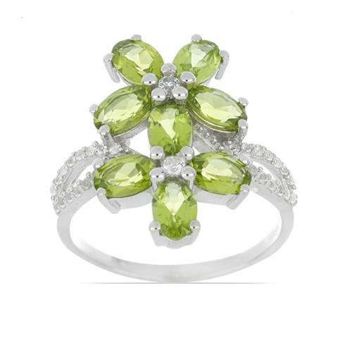 BUY STERING SILVER NATURAL PERIDOT GEMSTONE RING 